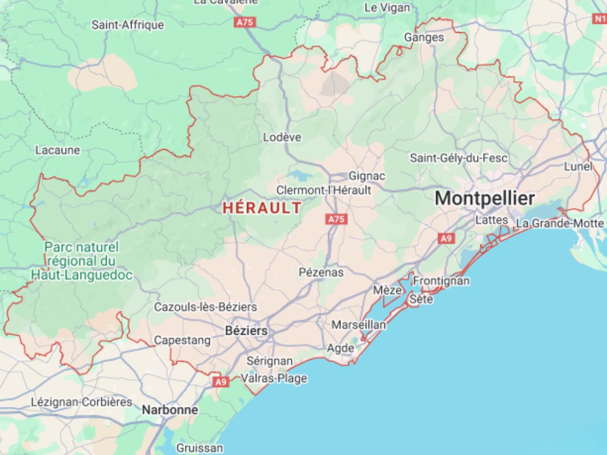 Carte zones d'intervention menuiserie Hérault